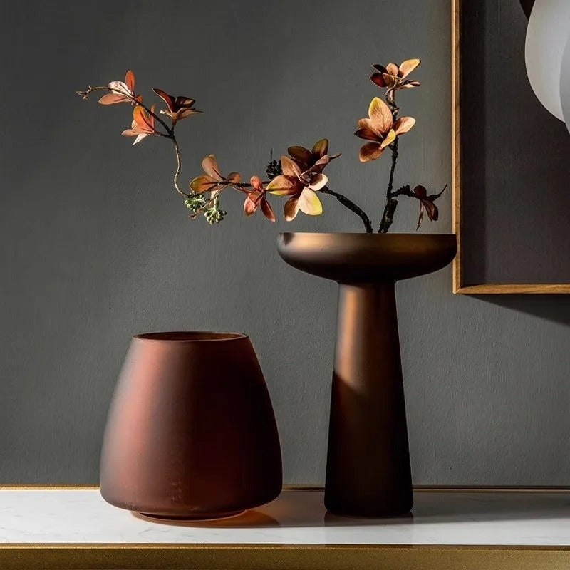 Frosted Glass Vase Nordic Style Home Decor