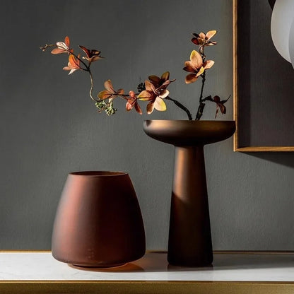 Frosted Glass Vase Nordic Style Home Decor