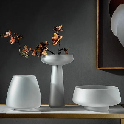 Frosted Glass Vase Nordic Style Home Decor