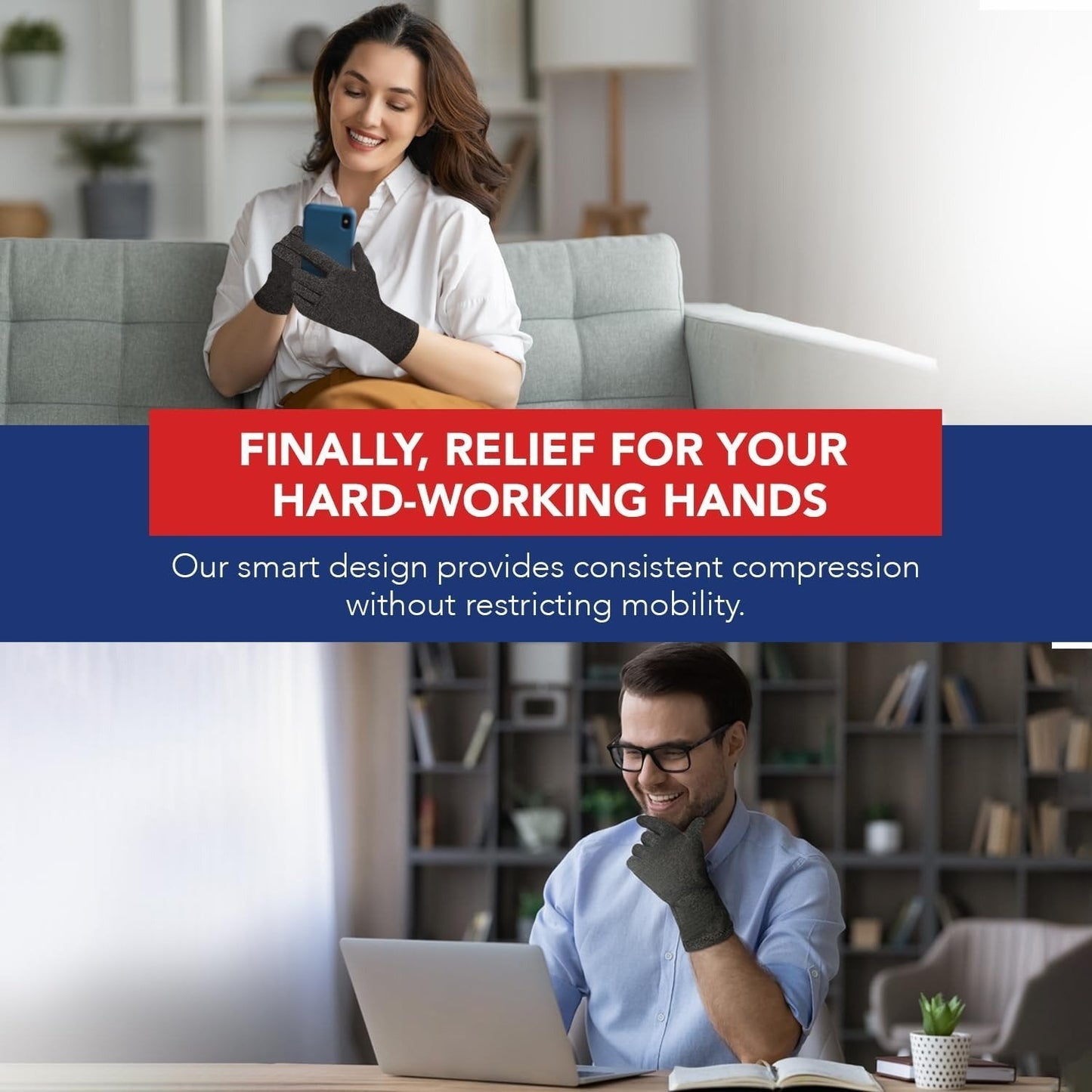 Full-Finger Arthritis Compression Gloves for Enhanced Joint Support