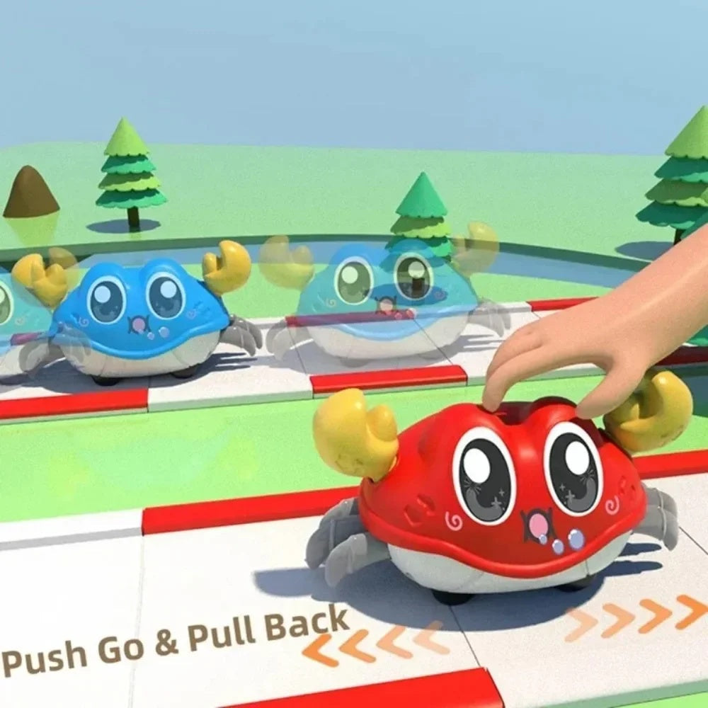 Fun Moving Crab Toy for Active Play, Double Loop Running, Crawling Game, Safe for 6 Months+