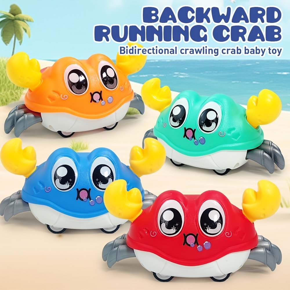 Fun Moving Crab Toy for Active Play, Double Loop Running, Crawling Game, Safe for 6 Months+