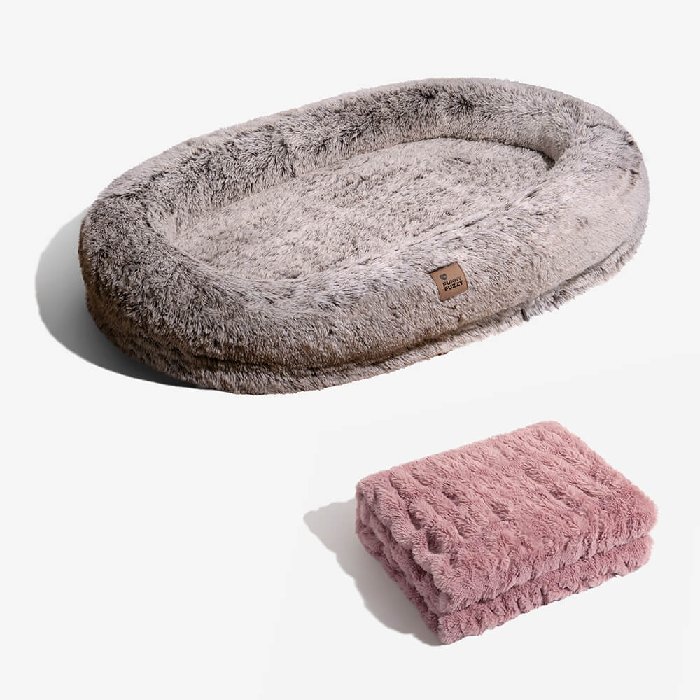 Extra Large Plush Pet Oval Bed for Humans Dogs