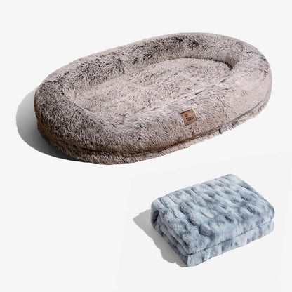 Extra Large Plush Pet Oval Bed for Humans Dogs