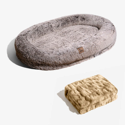 Extra Large Plush Pet Oval Bed for Humans Dogs
