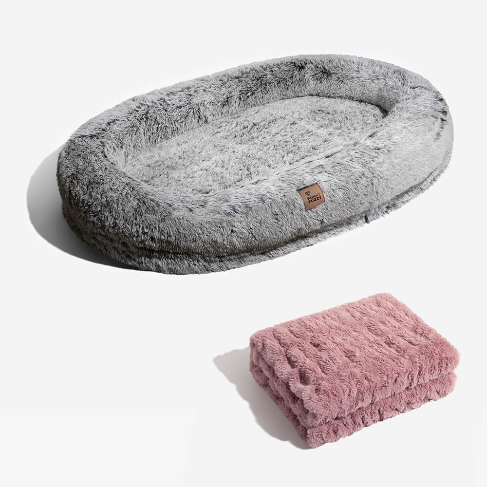 Extra Large Plush Pet Oval Bed for Humans Dogs
