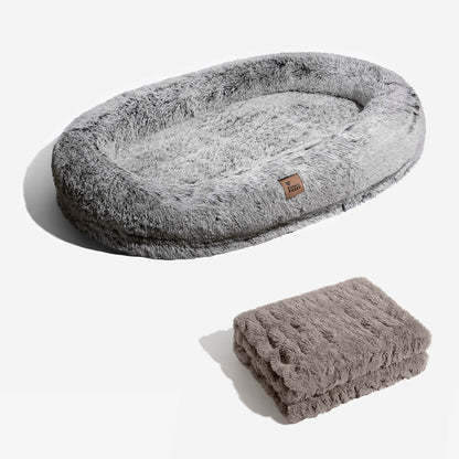 Extra Large Plush Pet Oval Bed for Humans Dogs