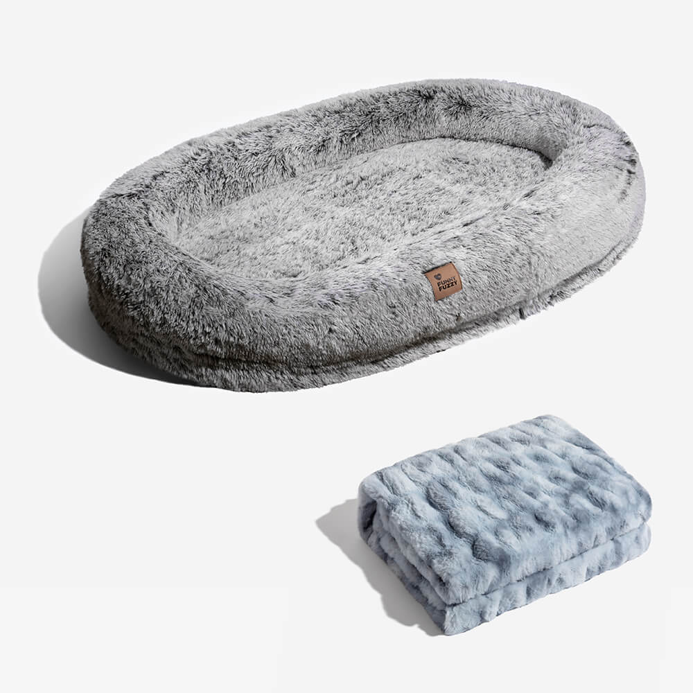 Extra Large Plush Pet Oval Bed for Humans Dogs