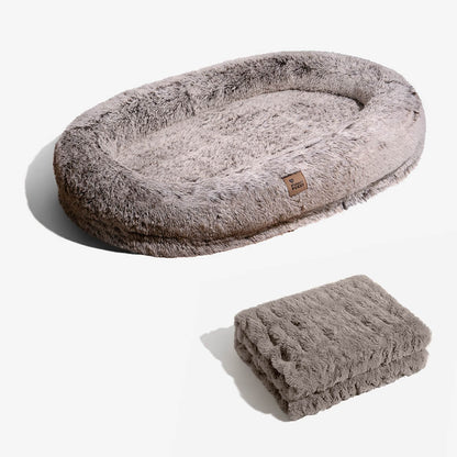 Extra Large Plush Pet Oval Bed for Humans Dogs