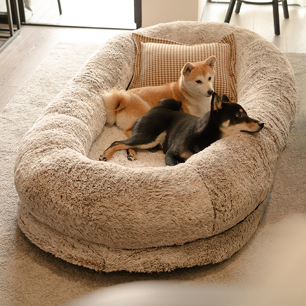 Extra Large Plush Pet Oval Bed for Humans Dogs