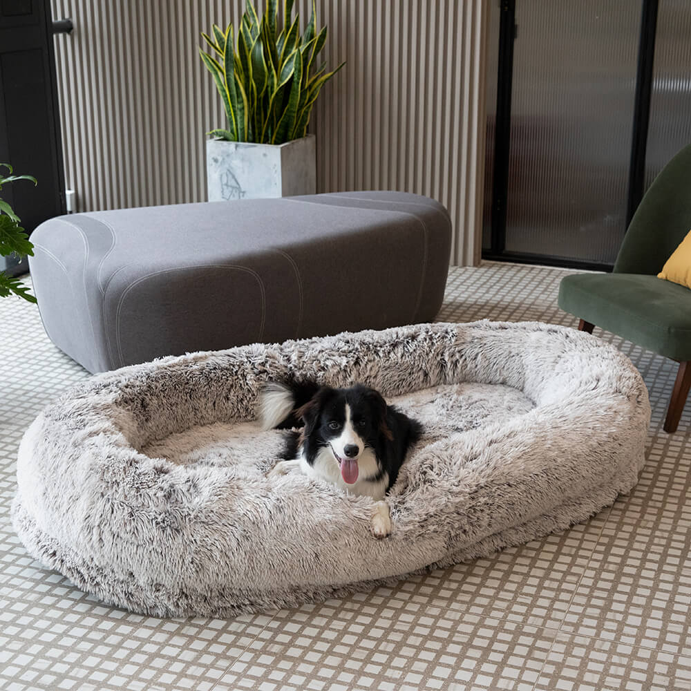 Extra Large Plush Pet Oval Bed for Humans Dogs