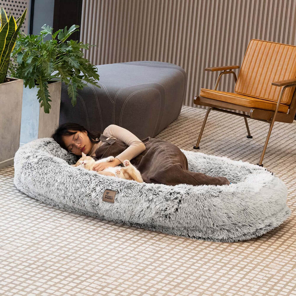 Extra Large Plush Pet Oval Bed for Humans Dogs