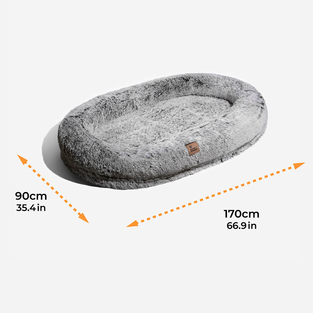 Extra Large Plush Pet Oval Bed for Humans Dogs