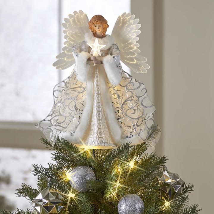 Sparkling Angel Christmas Tree Topper - Pexav