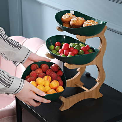 Tiered Wooden Fresh Fruit Basket