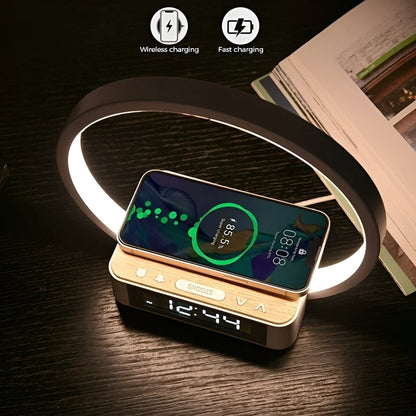 Multi-Function Desk Lamp with Wireless Charger & Clock