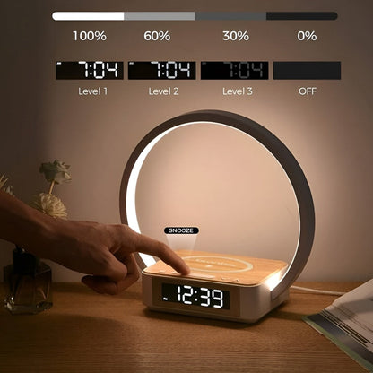 Multi-Function Desk Lamp with Wireless Charger & Clock