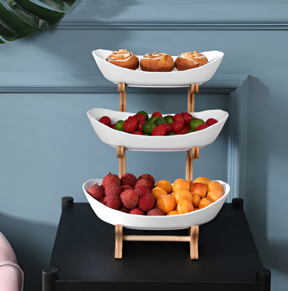 Tiered Wooden Fresh Fruit Basket