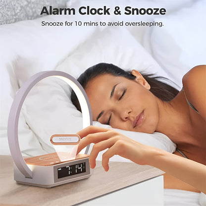 Multi-Function Desk Lamp with Wireless Charger & Clock