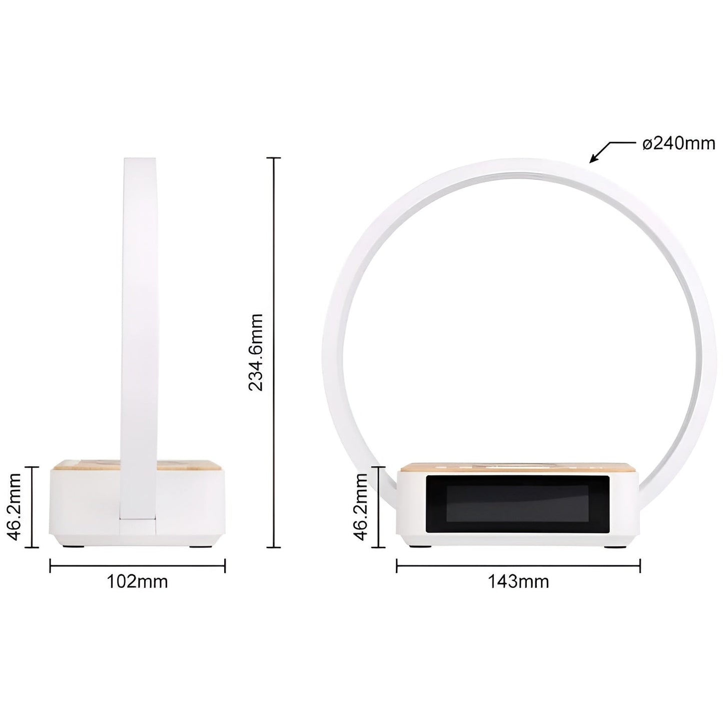 Multi-Function Desk Lamp with Wireless Charger & Clock