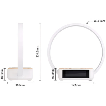 Multi-Function Desk Lamp with Wireless Charger & Clock