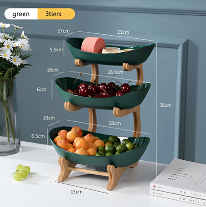 Tiered Wooden Fresh Fruit Basket