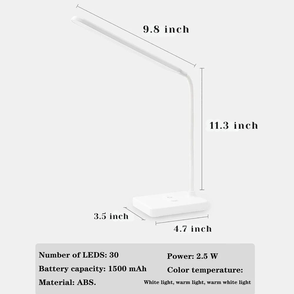 Adjustable LED Desk Lamp with USB Charging and Color Change