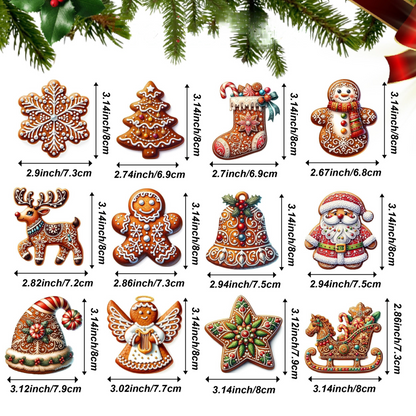 Unique Wood Christmas Tree Decorations (12 Pack)