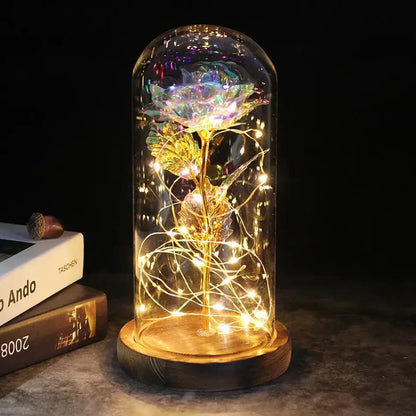 Beautiful LED Floral Glass Table Lamp