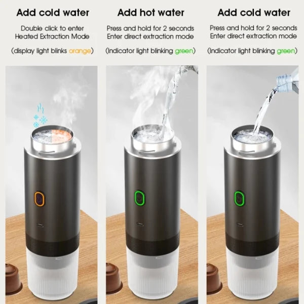 Compact 3-in-1 Portable Coffee Maker with Capsules