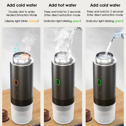 Compact 3-in-1 Portable Coffee Maker with Capsules