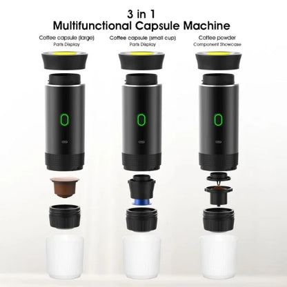 Compact 3-in-1 Portable Coffee Maker with Capsules