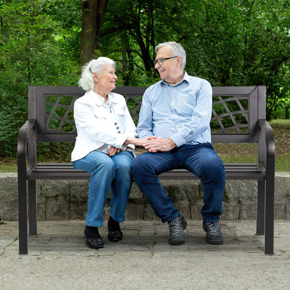 Comfortable Outdoor Bench With Arms For Patio Porch - Pexav
