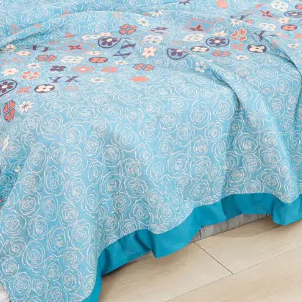 Breathable Floral Blanket, Gentle Cotton Throw