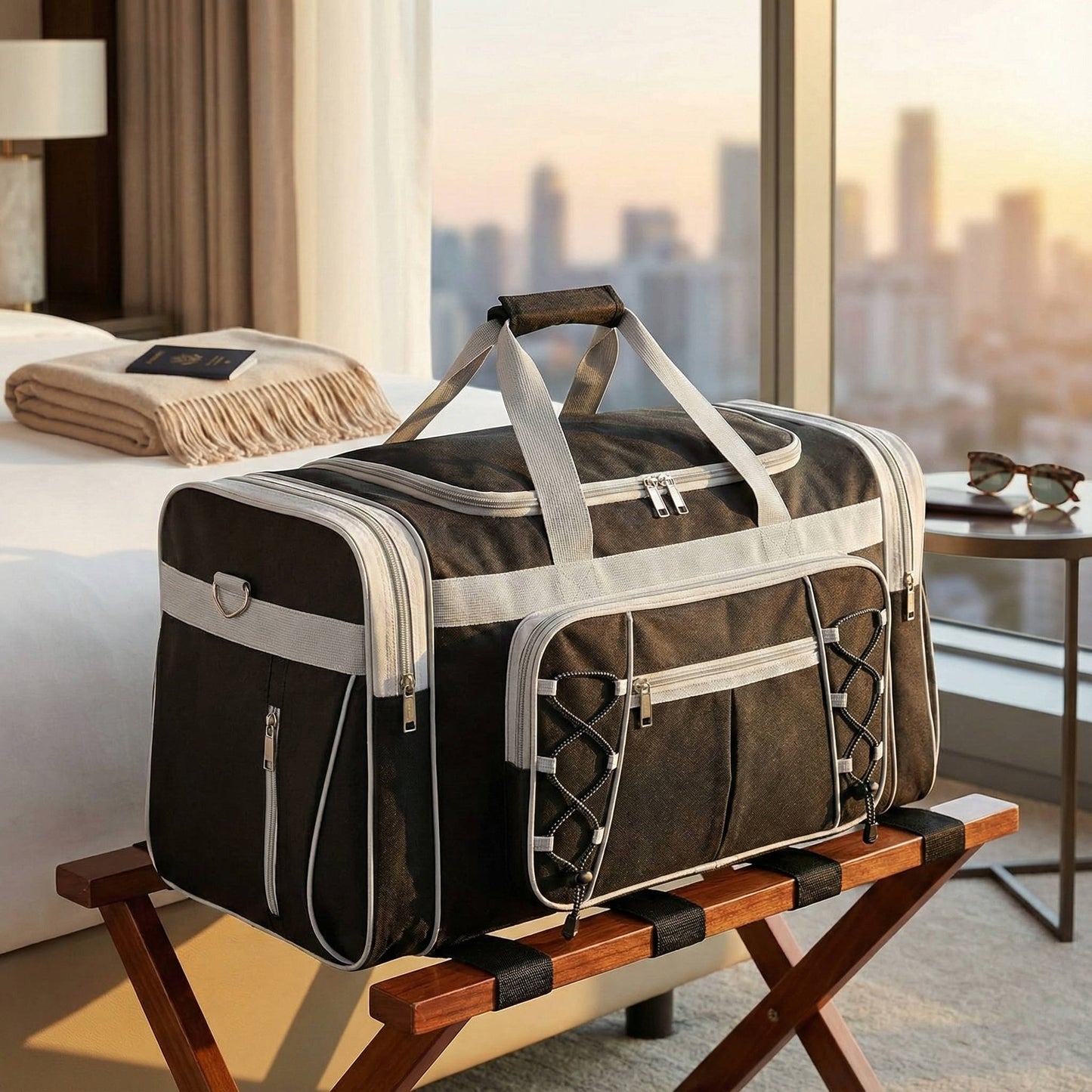 Spacious Folding Travel Duffle Bag With Strap