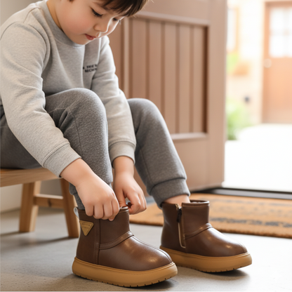 Warm Waterproof Kids Snow Boots with Easy Zip