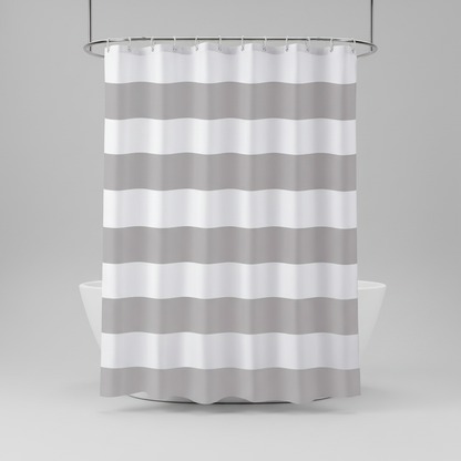 Gestreifter Textil Duschvorhang - WavePanel
