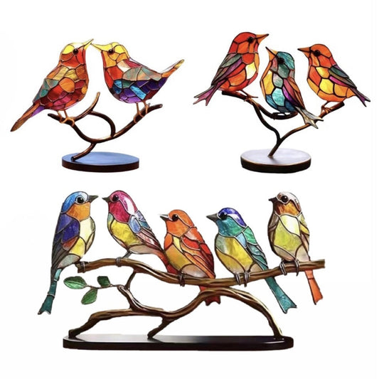 Colorful Glass Bird Decorations - Handcrafted Home Ornament - Pexav