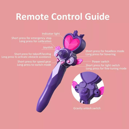 Glitter Butterfly Remote Control 2.4GHz with LED Lights – Safe for Ages 6+