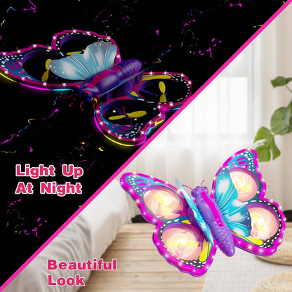 Glitter Butterfly Remote Control 2.4GHz with LED Lights – Safe for Ages 6+