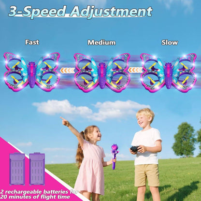 Glitter Butterfly Remote Control 2.4GHz with LED Lights – Safe for Ages 6+