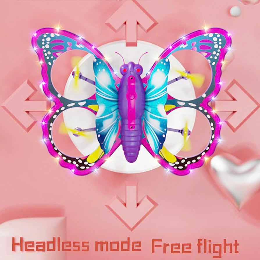 Glitter Butterfly Remote Control 2.4GHz with LED Lights – Safe for Ages 6+