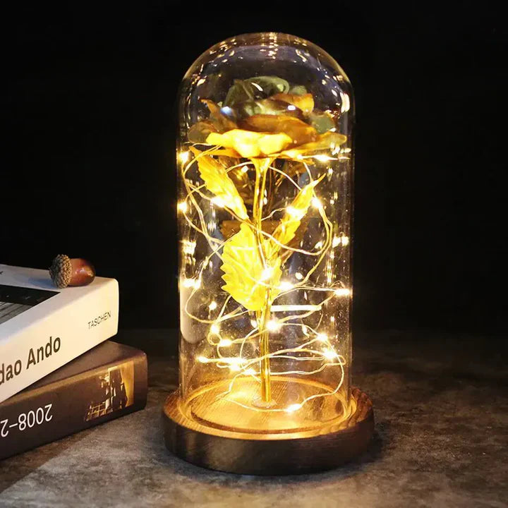Beautiful LED Floral Glass Table Lamp