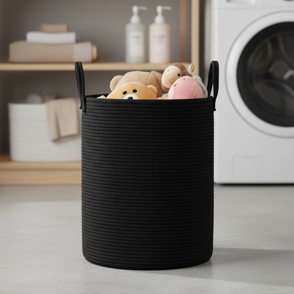 Big Natural Fiber Laundry Basket - Pexav