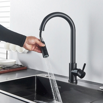 Easy Install Kitchen Faucet with Pull-Out Spray Nozzle