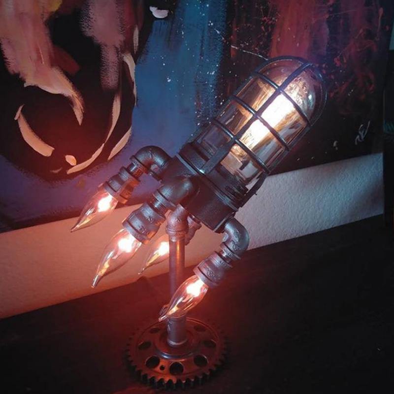 Edgy Metal Retro Table Lamp - Pexav
