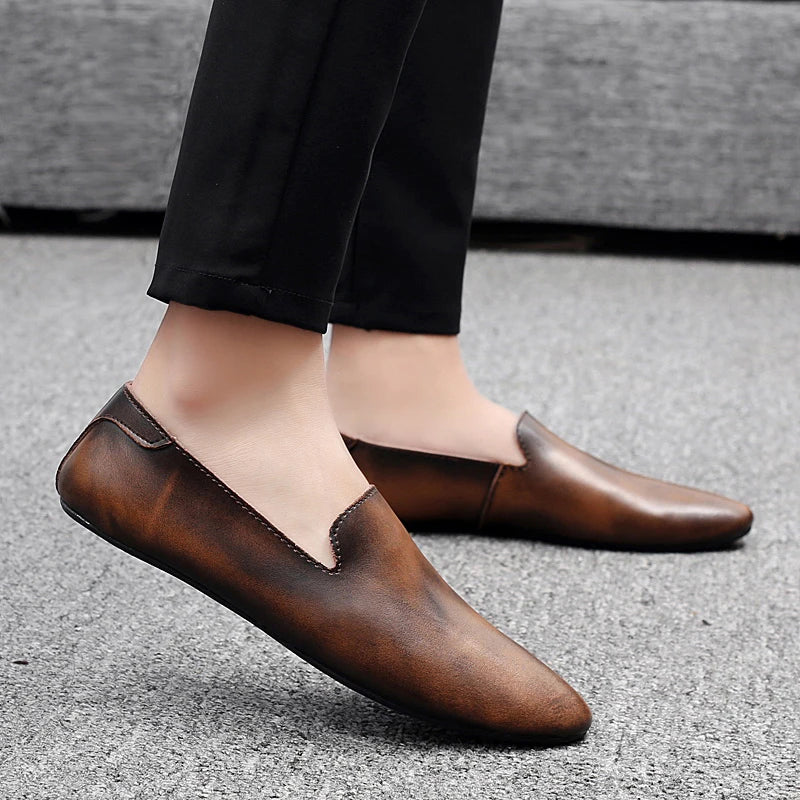 Soft Genuine Slip On Mens Loafers