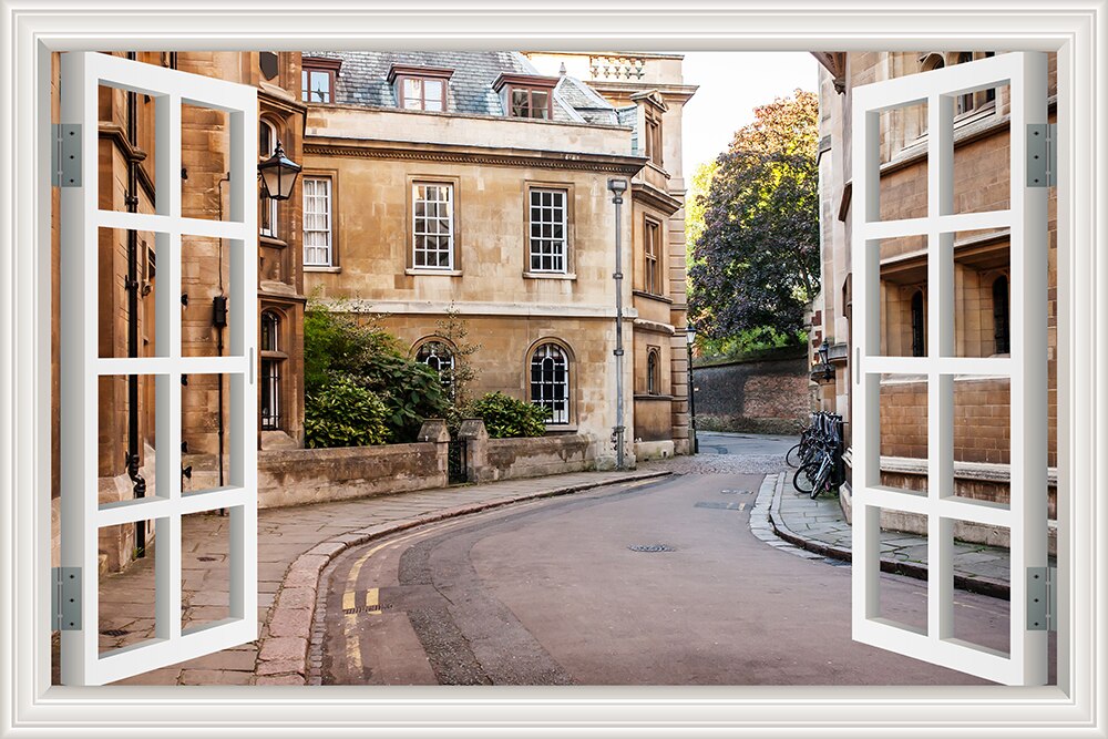 Cityscape Sticky Wall Mural Wallpaper