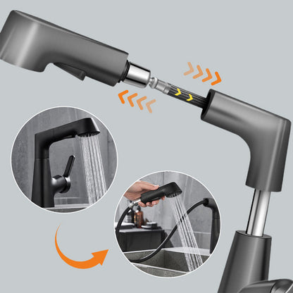 Stainless Steel Kitchen Faucet With Pull-Out Spray