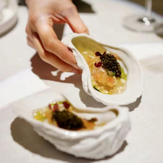 White Round Ceramic Dinner Plate - Pexav